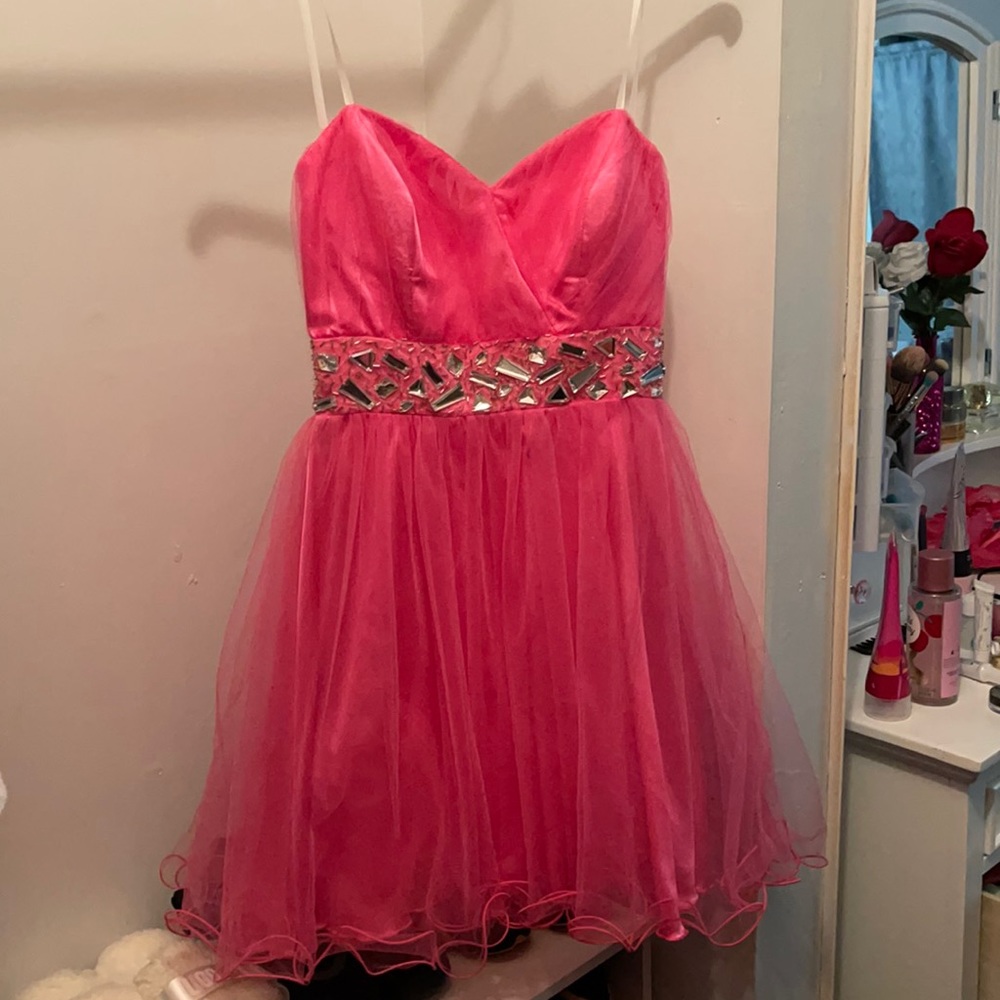 Barbie Hot pink strapless Prom dress